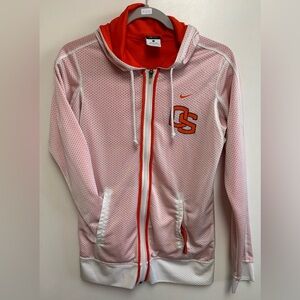 Nike Dri Fit Oregon State Beavers Full Zip White Net Hoodie, Women's Small